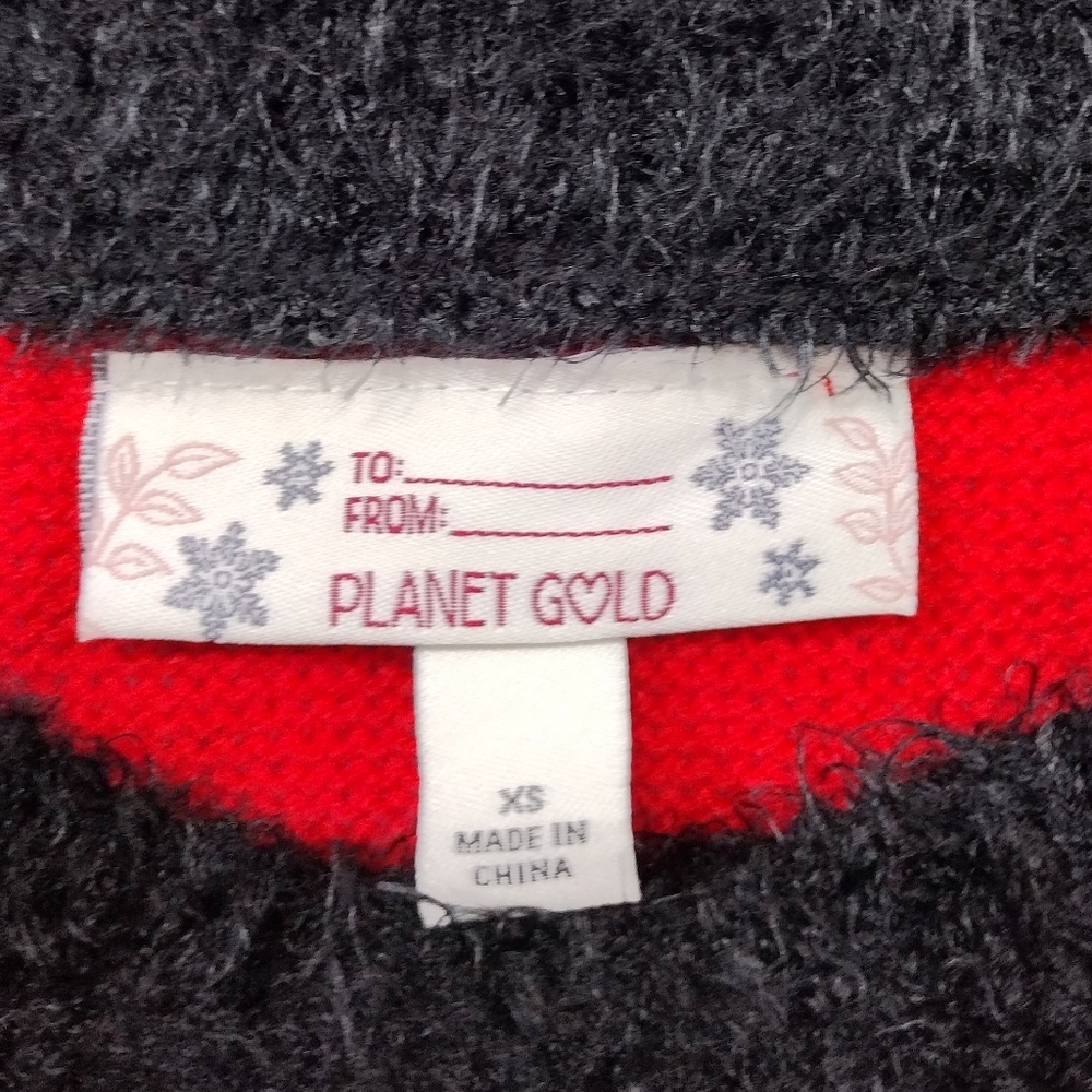 NWT Planet Gold Santa Knit Mini Skirt Women's XS Red White Christmas Holiday - Picture 7 of 7